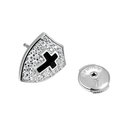Knight Shield Stud Earring-Single