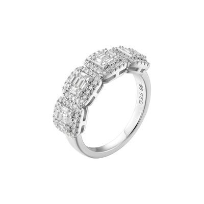 Moissanite Tri-Halo Ring - 7mm