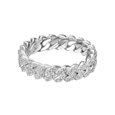 Moissanite Cuban Link Ring - 5mm