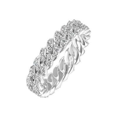 Moissanite Cuban Link Ring - 5mm