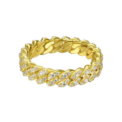 Moissanite Cuban Link Ring - 5mm