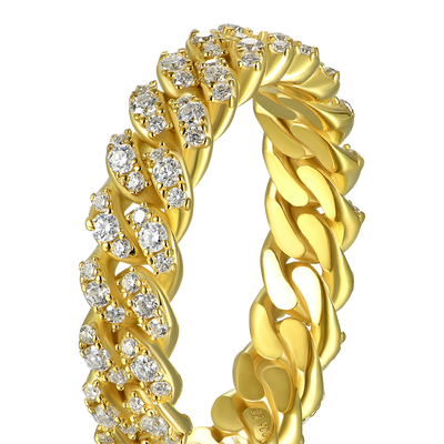 Moissanite Cuban Link Ring - 5mm