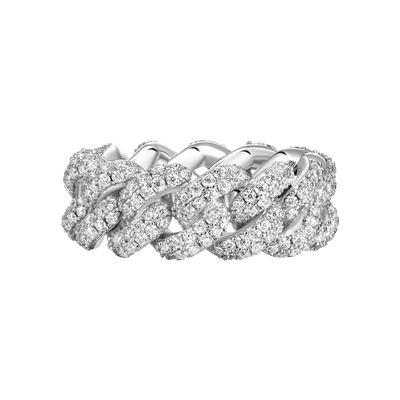 Moissanite Cuban Link Ring - 9mm