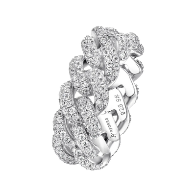Moissanite Cuban Link Ring - 9mm