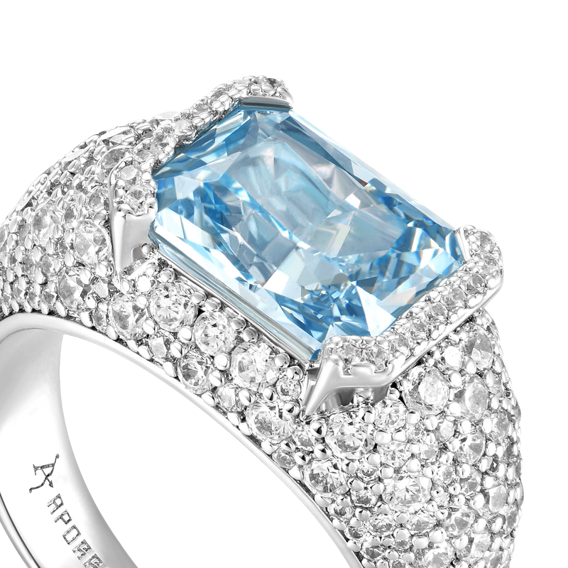 Crushed Ice Emerald Cut Ring - APORRO