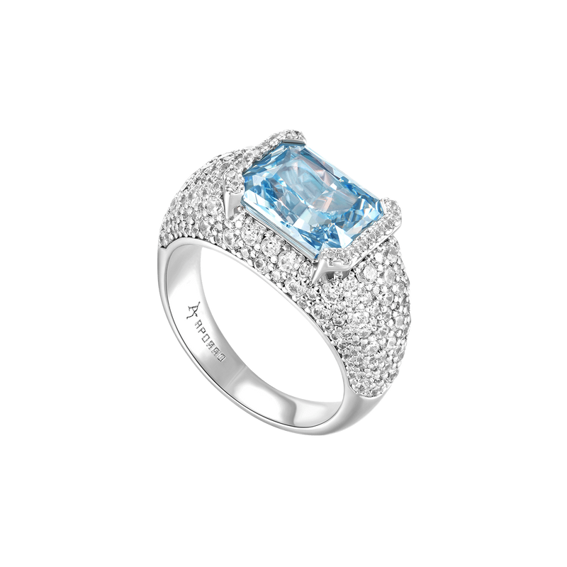 Crushed Ice Emerald Cut Ring - APORRO