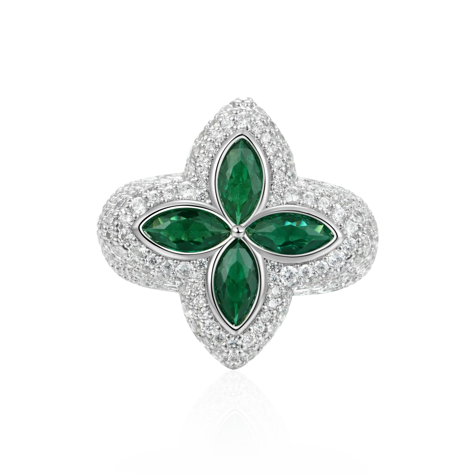 Iced Luminous Clover Ring – APORRO