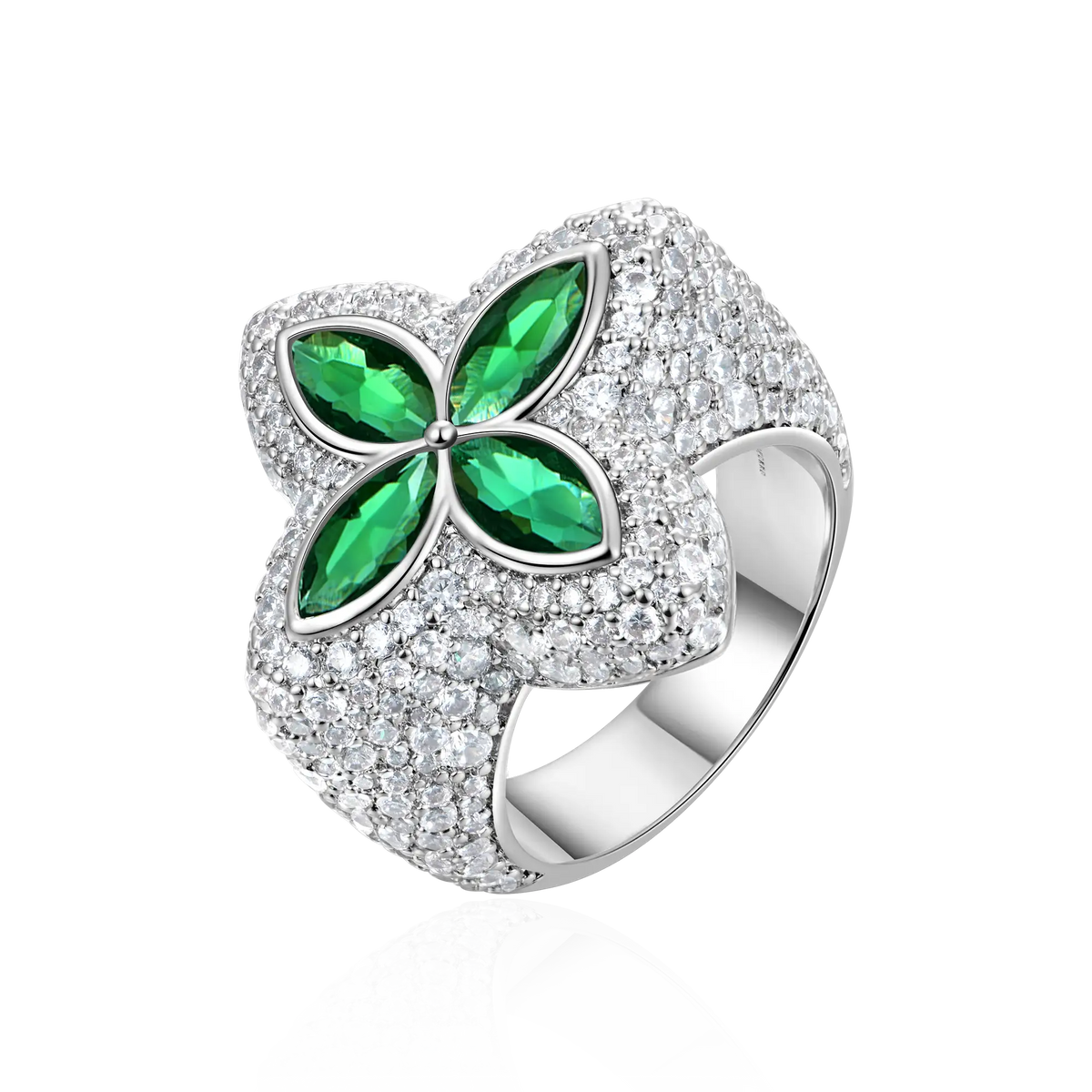 Iced Luminous Clover Ring – APORRO