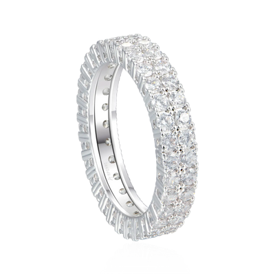 Moissanite Double Row Tennis Ring - 4mm