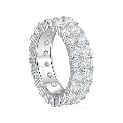 Moissanite Double Row Tennis Ring - 6mm