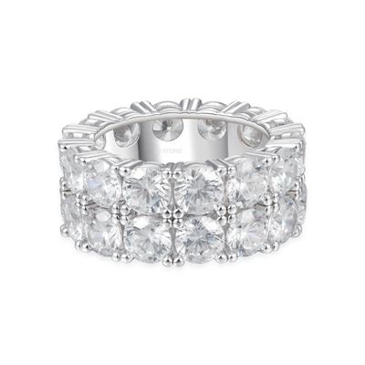 Iced Double Row Tennis Ring - 10mm