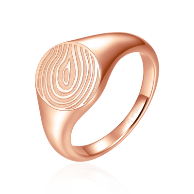 Custom Oval Signet Ring - Fingerprint