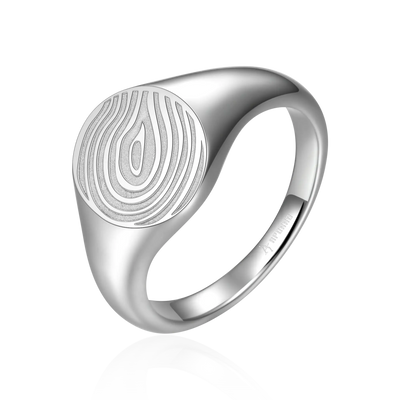 Custom Oval Signet Ring - Fingerprint