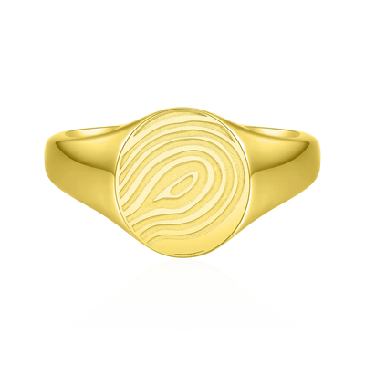Custom Oval Signet Ring - Fingerprint