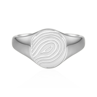 Custom Oval Signet Ring - Fingerprint