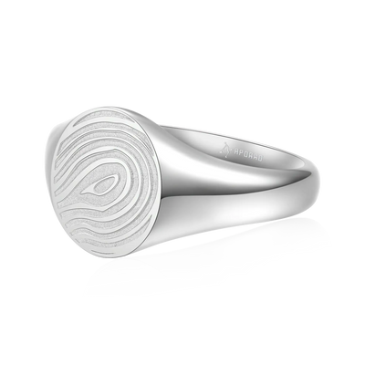Custom Oval Signet Ring - Fingerprint