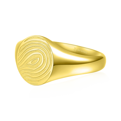 Custom Oval Signet Ring - Fingerprint