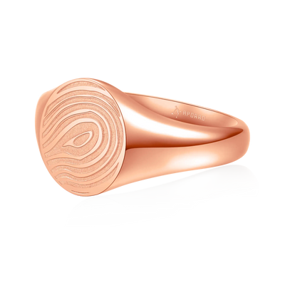 Custom Oval Signet Ring - Fingerprint