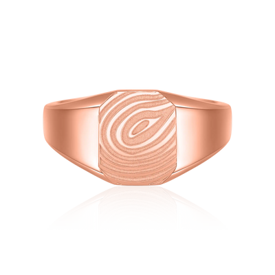 Custom Signet Octagon Ring - Fingerprint