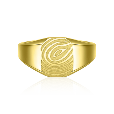 Custom Signet Octagon Ring - Fingerprint