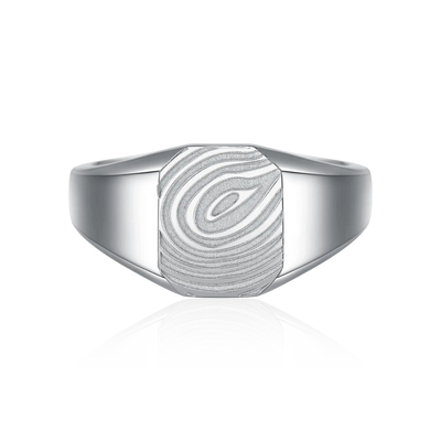Custom Signet Octagon Ring - Fingerprint