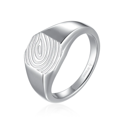 Custom Signet Octagon Ring - Fingerprint