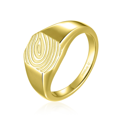 Custom Signet Octagon Ring - Fingerprint