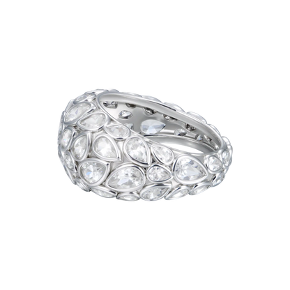 Moissanite Brilliance Teardrop Pavé Ring