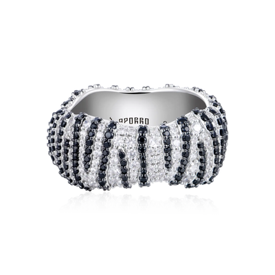Black & White Striped Ring