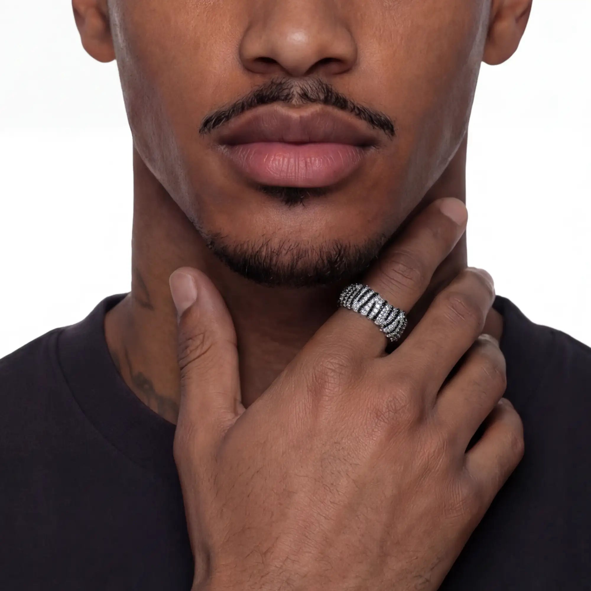 Black & White Striped Ring