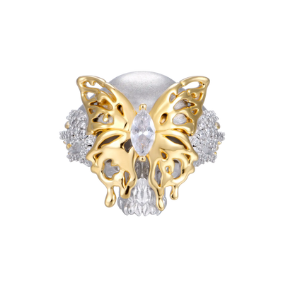 Melting Butterfly Skeleton Ring