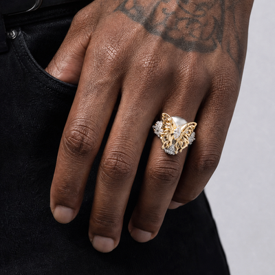 Melting Butterfly Skeleton Ring