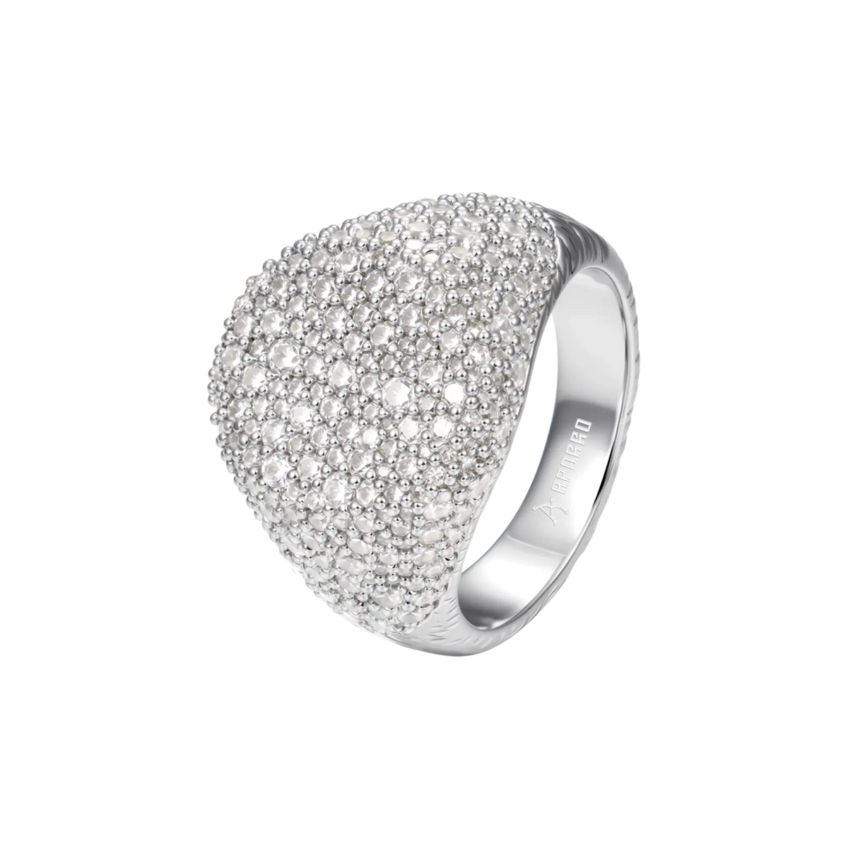 Pavé-set Textured Ring – APORRO