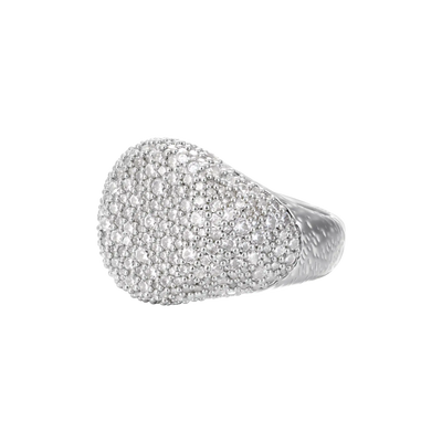 Pavé-set Textured Ring