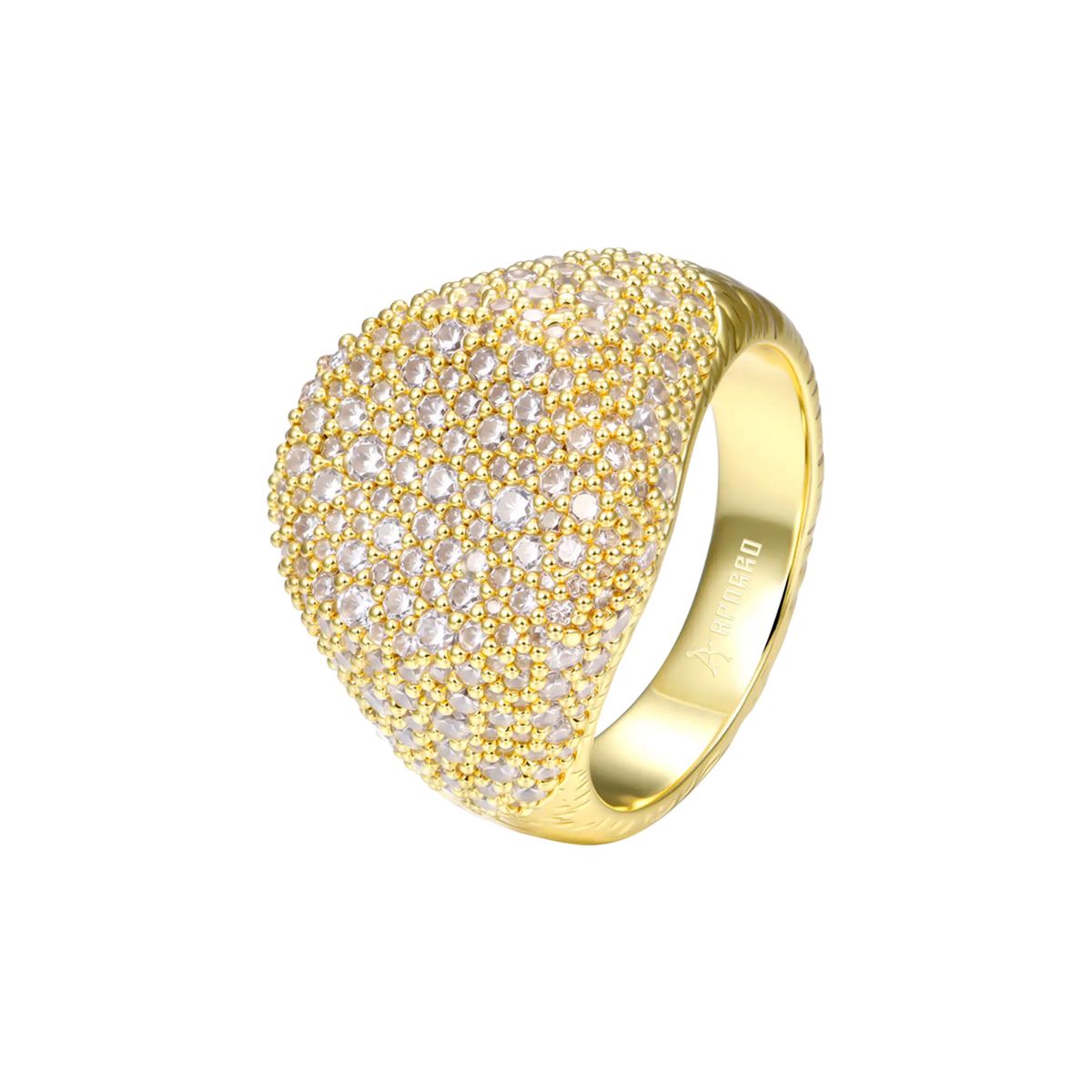 Pavé-set Textured Ring – APORRO