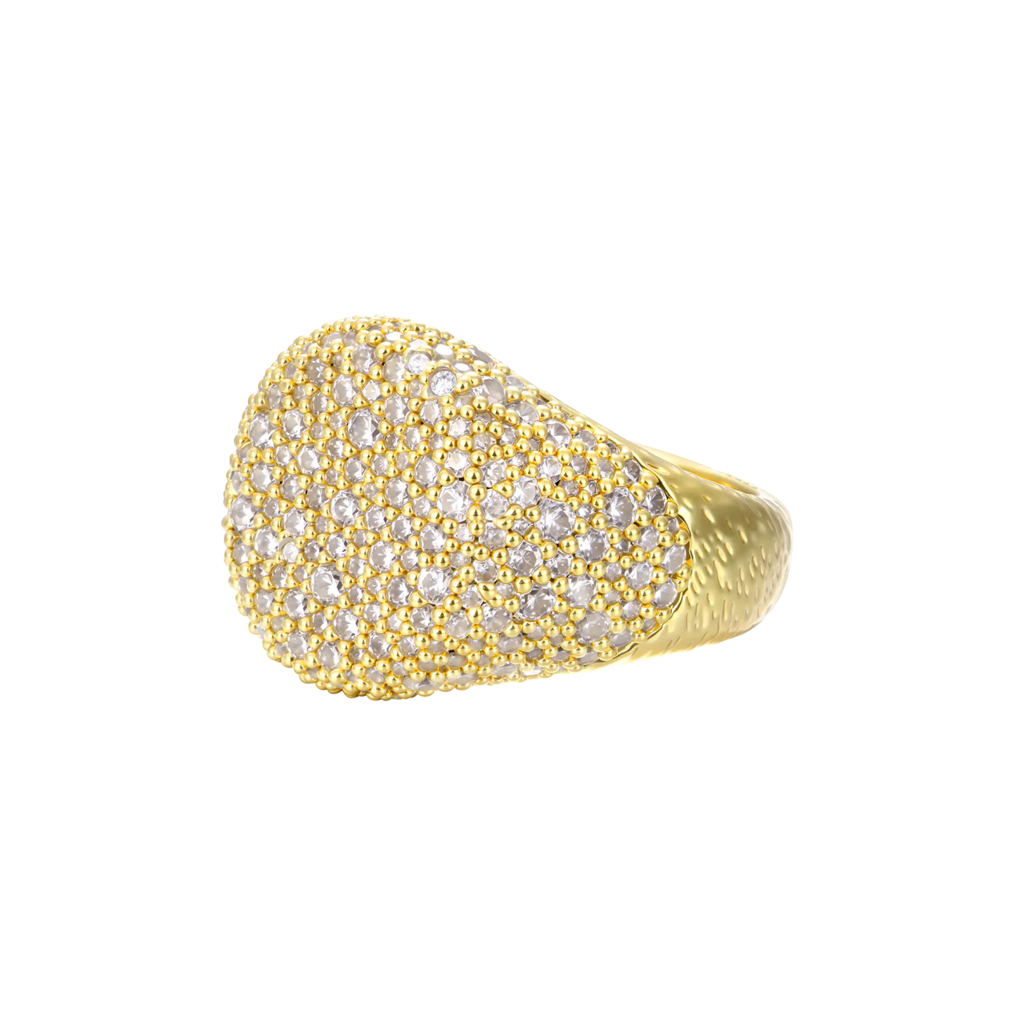 Pavé-set Textured Ring