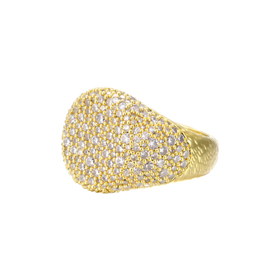 Pavé-set Textured Ring