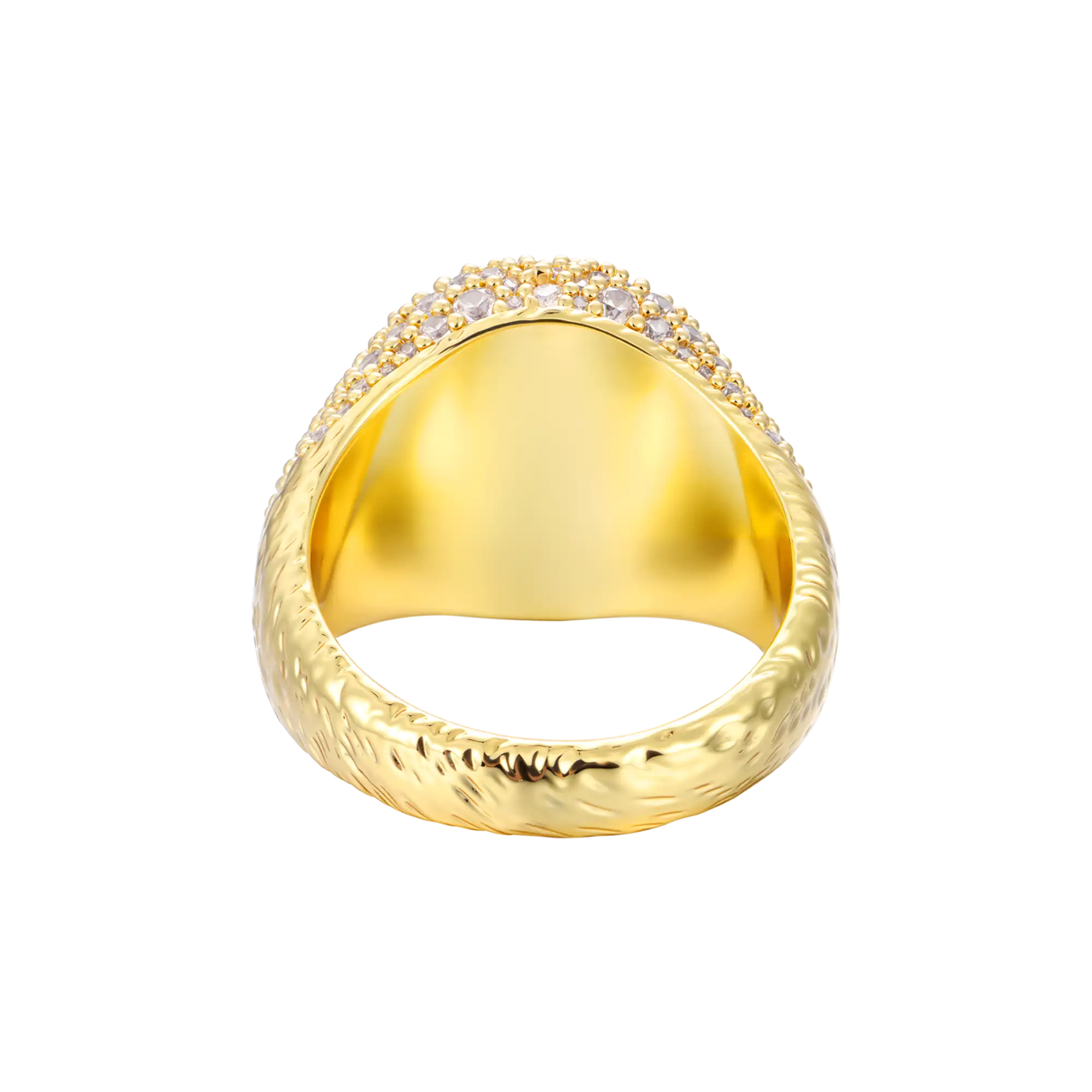 Pavé-set Textured Ring