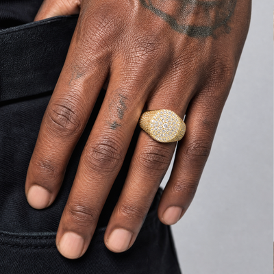 Pavé-set Textured Ring