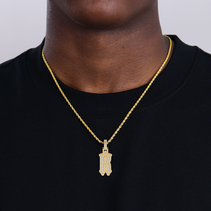 Custom Shaped Diamond Gothic Font Pendant-30mm
