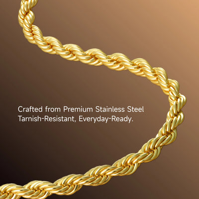 Rope Chain With Iced Clasp - 6mm
