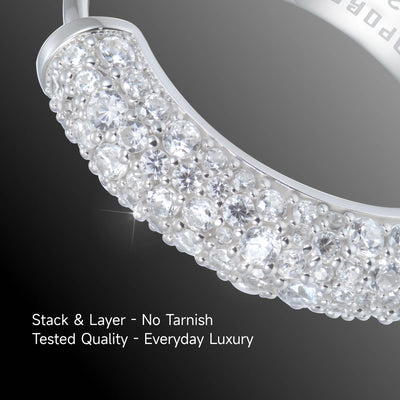 Moissanite S925 Round Paved Hoop Earrings - Medium