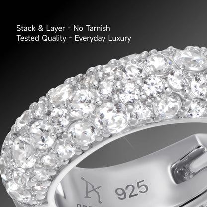 Moissanite Round Paved Hoop Earrings