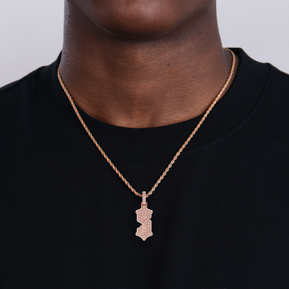 Custom Shaped Diamond Gothic Font Pendant - 51mm