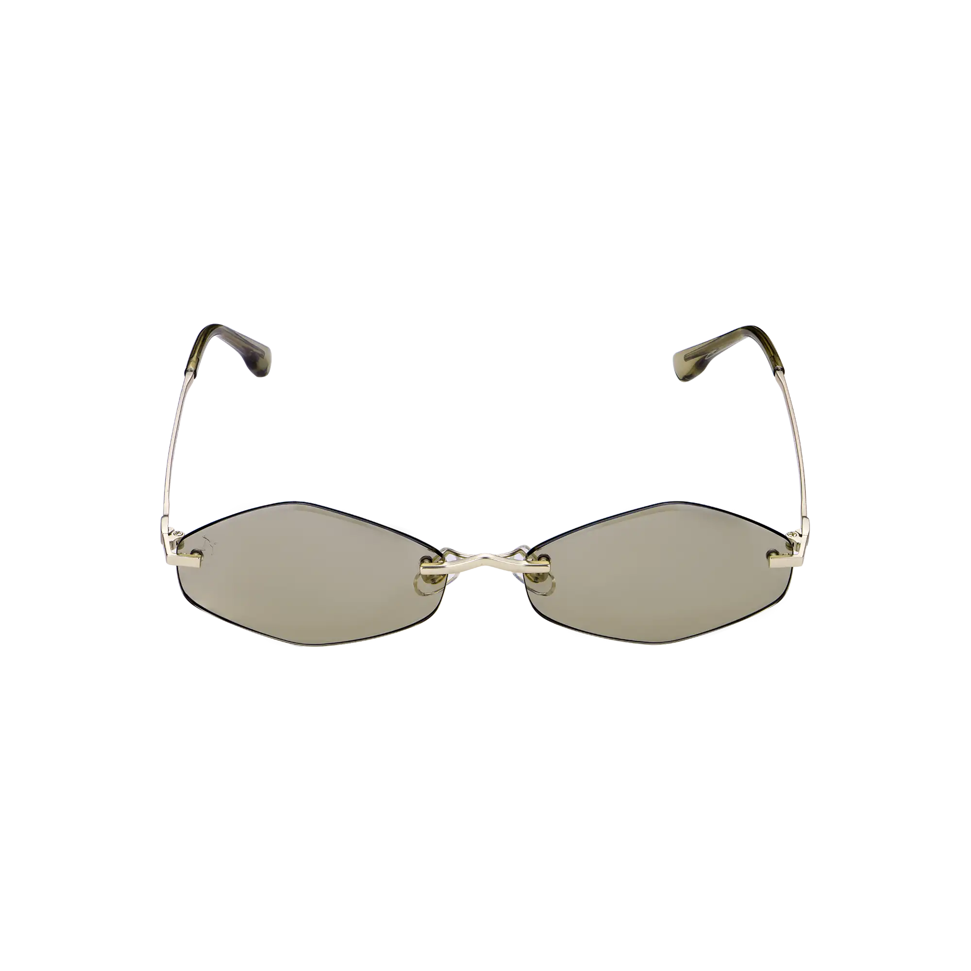 APORRO Olive Glint Sunglasses + Leather Case