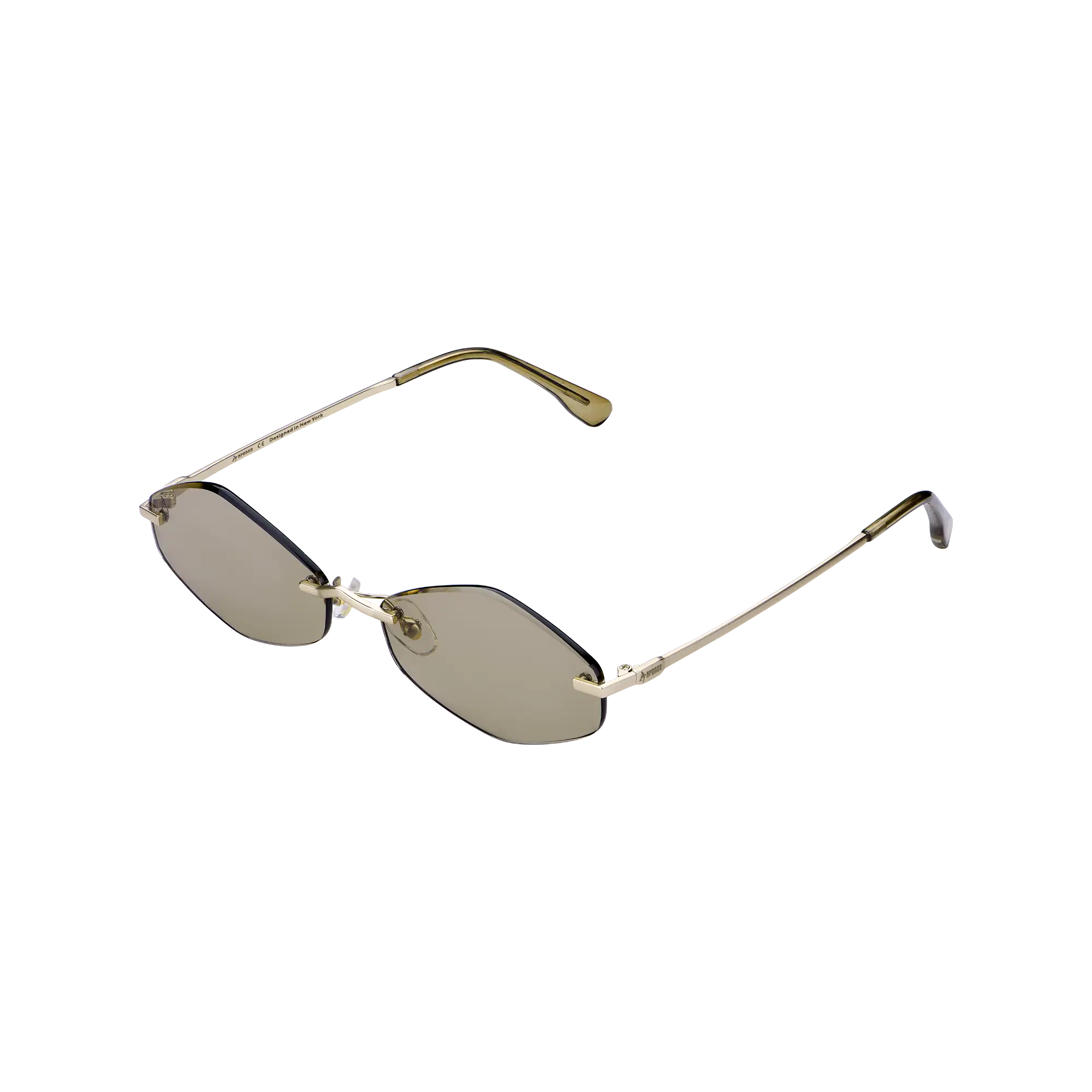APORRO Olive Glint Sunglasses + Leather Case