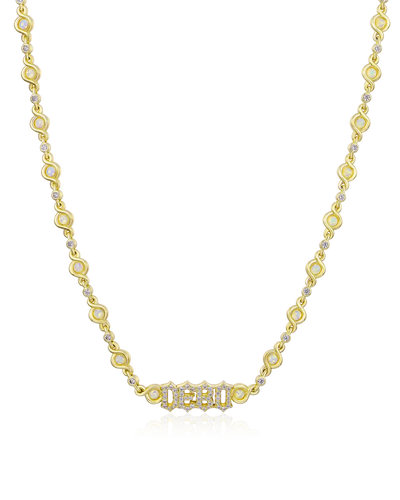 Gothic Font Opal Custom Necklace - 5mm