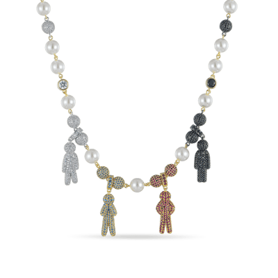 Iced Pearl Green&Black Detachable Custom Chain