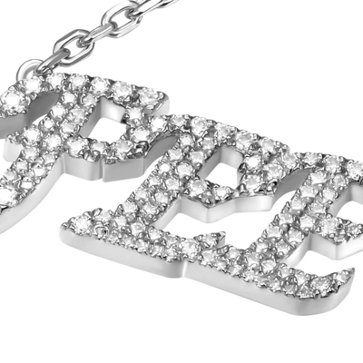 Custom 14k Gold Moissanite Cursive Letter Name Necklace