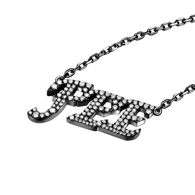 Custom 14k Gold Moissanite Cursive Letter Name Necklace